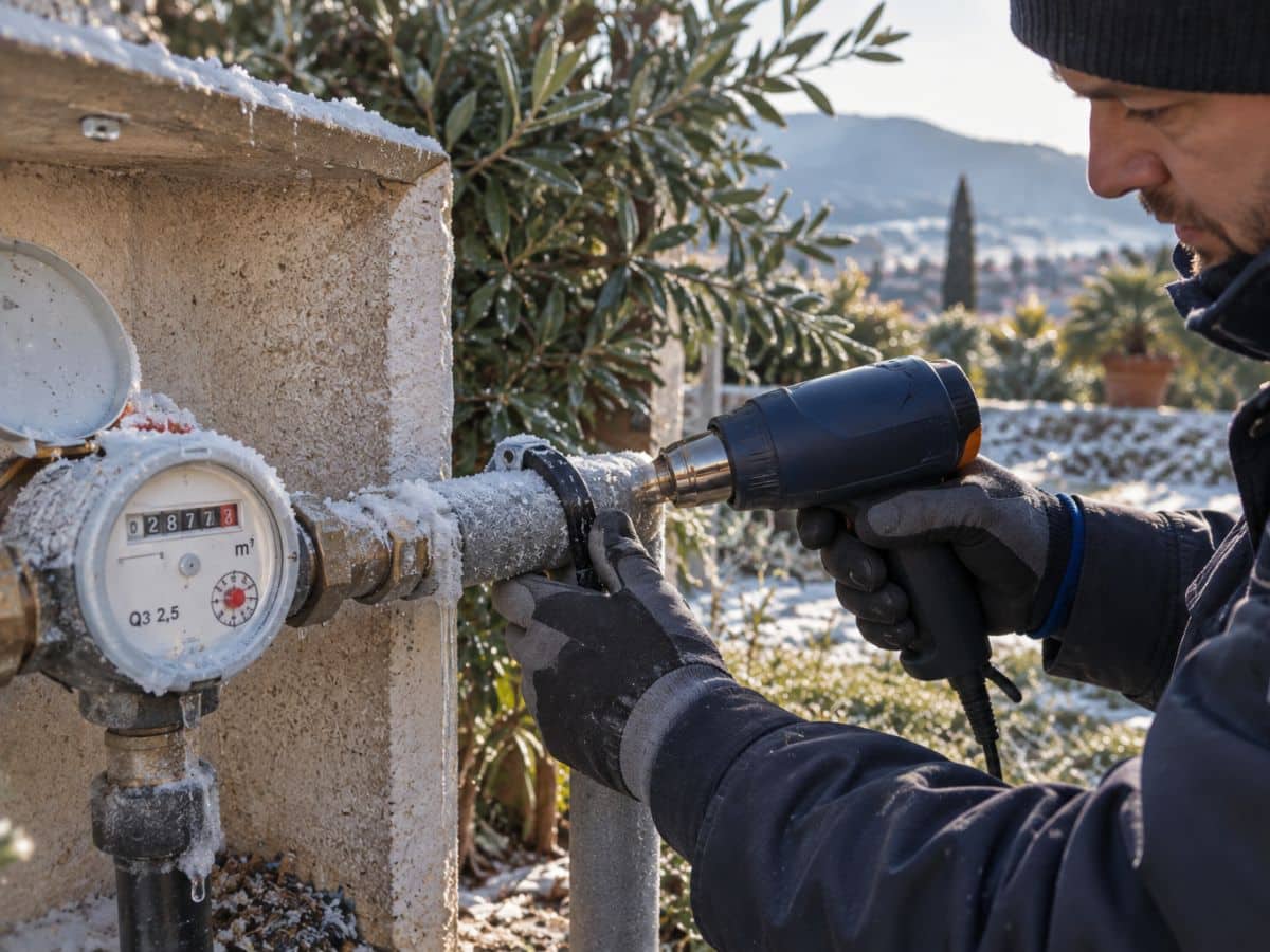 canalisation gelée Hyères protégée par un plombier en hiver